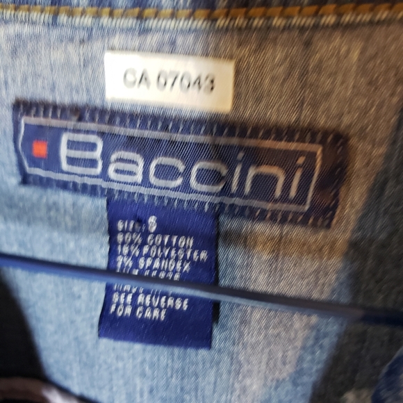 Baccini blazer jean jacket collared S - Picture 7 of 12